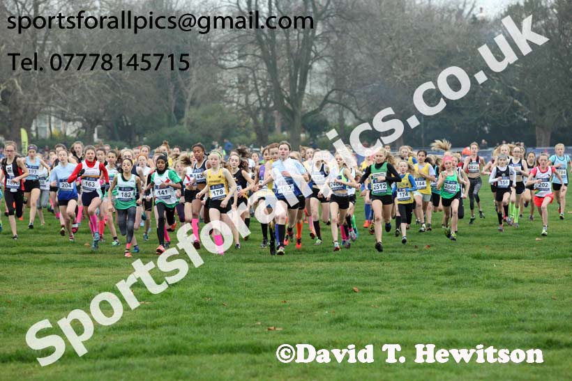 Girls under-13s British Athletics Liverpool Cross Challenge, Sefton Park, Liverpool. Photo:  David T. Hewitson/Sports for All Pics